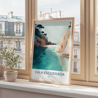 Cala Escorxada Poster - Spain Wall Art - Tranquil Sea Cliffs Home Art