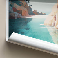 Cala Escorxada Poster - Spain Wall Art - Tranquil Sea Cliffs Home Art