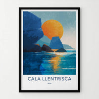Cala Llentrisca Poster - Spain Scenic Art - Vibrant Coastal Rocks Wall Decor
