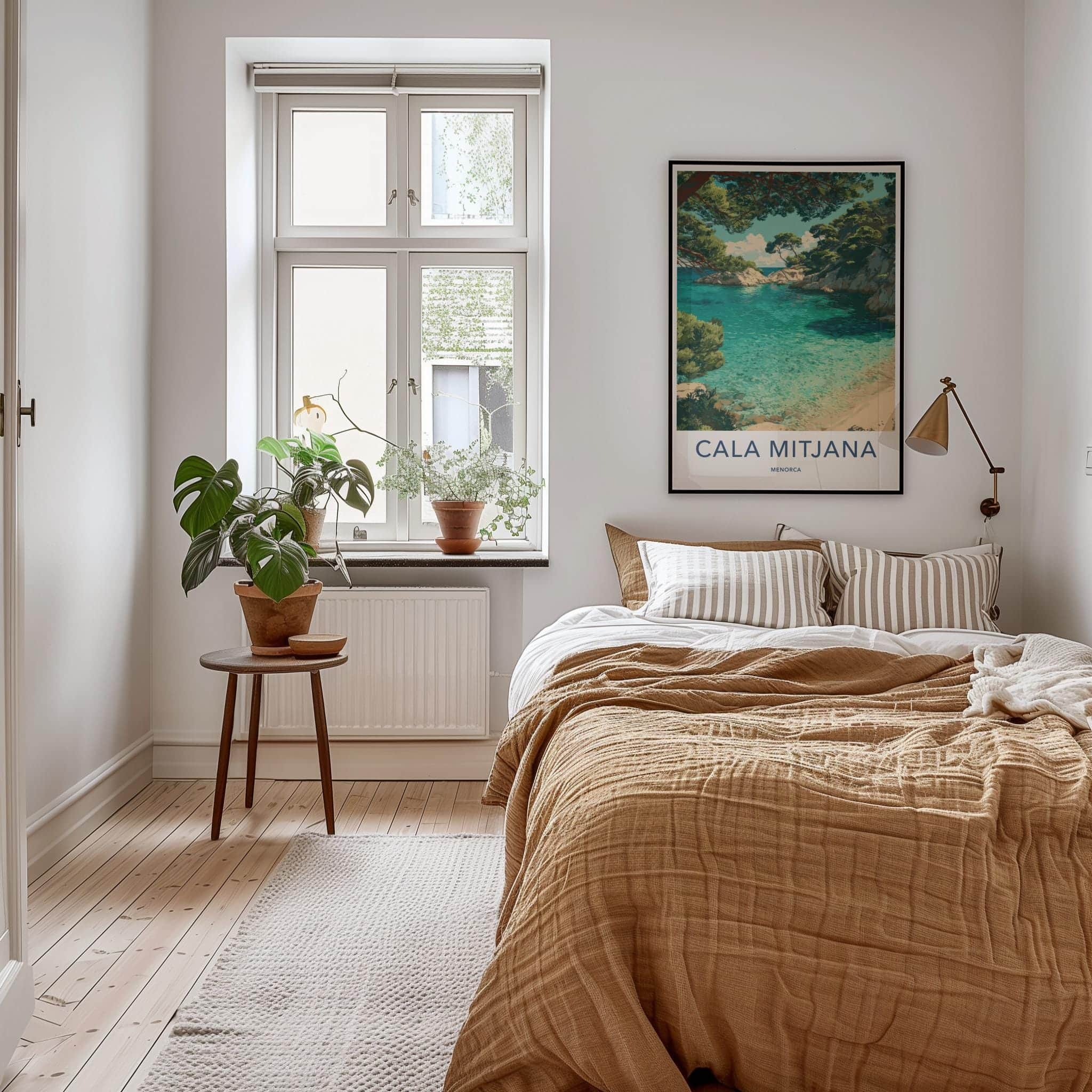 Cala Mitjana Poster - Spain Travel Art - Clear Blue Cove Wall Decor