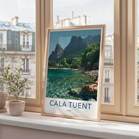 Cala Tuent Poster - Spain Travel Art - Clear Aqua Waters Home Decor