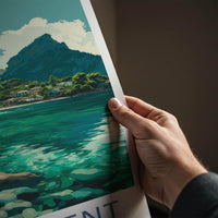 Cala Tuent Poster - Spain Travel Art - Turquoise Water Cove Home Decor