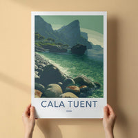 Cala Tuent Poster - Spain Travel Print - Secluded Rocky Beach Home Decor
