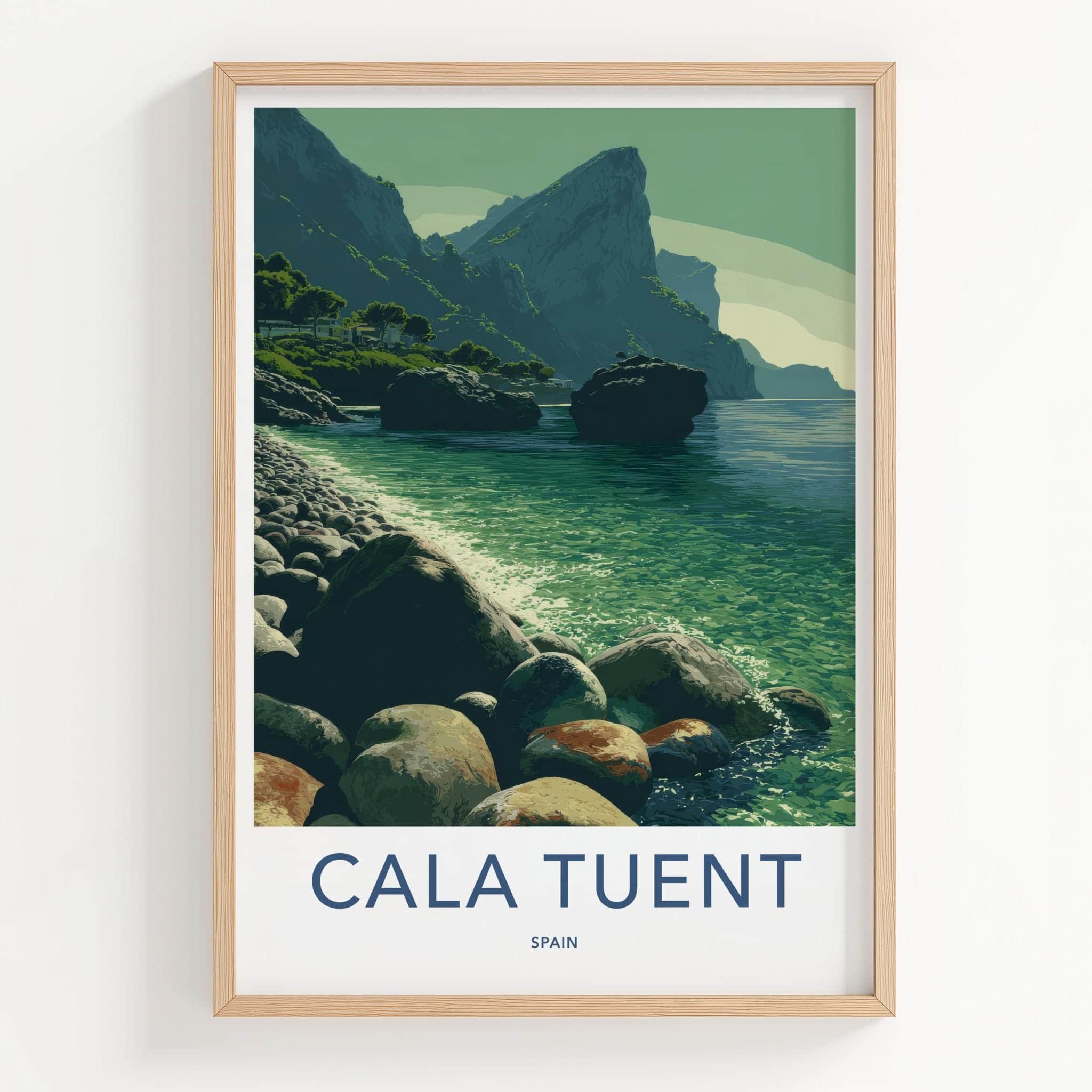 Cala Tuent Poster - Spain Travel Print - Secluded Rocky Beach Home Decor