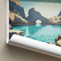 Cala Varques Poster - Spain Travel Art - Turquoise Water Arch Wall Decor