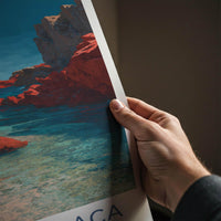 Cala Xarraca Poster - Spain Travel Art - Turquoise water cove Home Decor