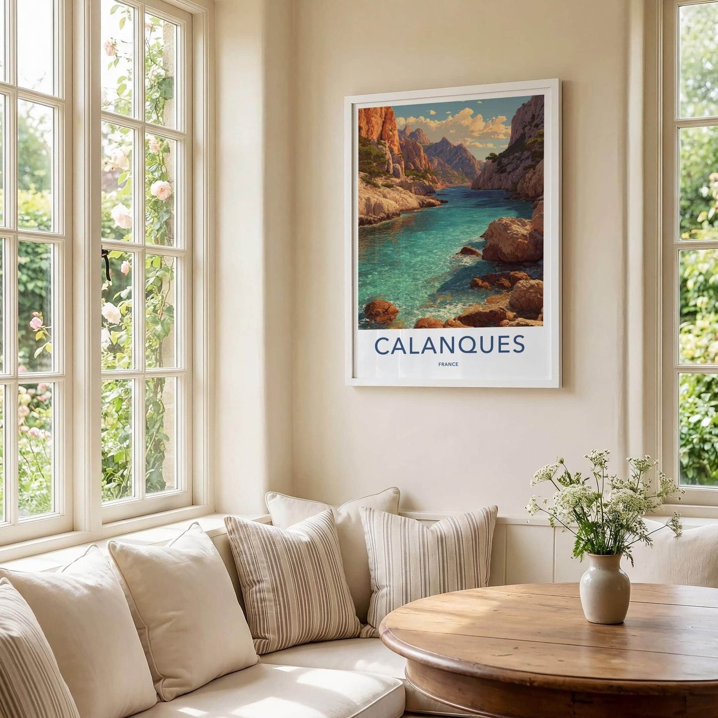 Calanques Poster - France Scenic Art - Turquoise ocean cliffs Home Decor