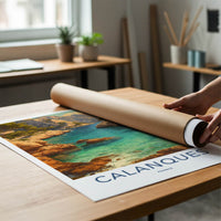 Calanques Poster - France Travel Art - Rocky Shoreline Inlet Home Decor