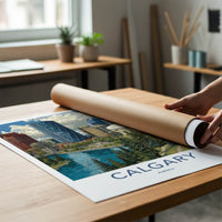 Calgary Poster - Canada Wall Art - Modern City Waterfront Home Decor