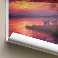 Camargue Poster - France Art Print - Horses Sunset Lake Wall Decor