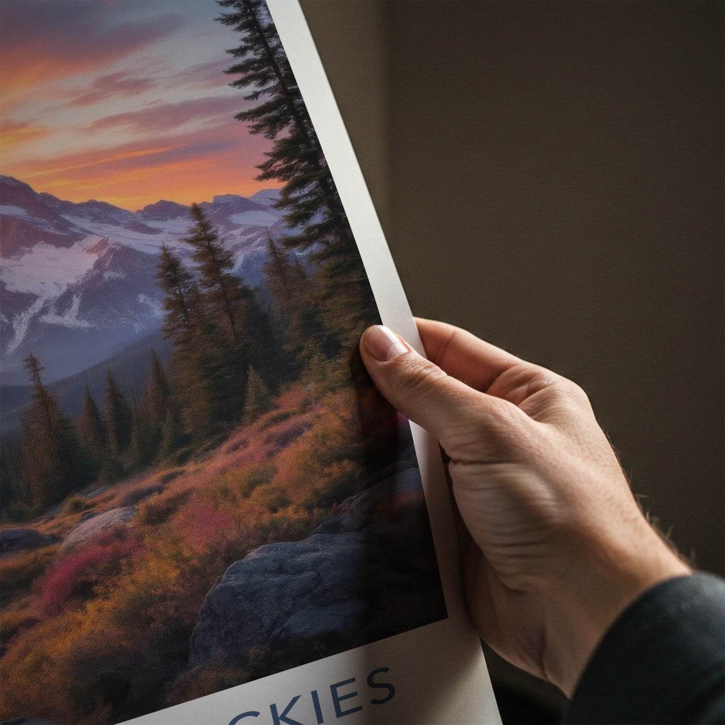 Canadian Rockies Poster - Alberta Art Print - Vibrant Mountain Sunset Home Decor