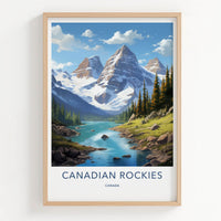 Canadian Rockies Poster - Canada Travel Art - Mountain Lake Pines Home Decor