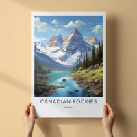 Canadian Rockies Poster - Canada Travel Art - Mountain Lake Pines Home Decor