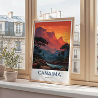 Canaima National Park Poster - Venezuela Travel Art - Fiery Mountain River Wall Decor