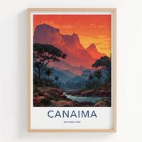 Canaima National Park Poster - Venezuela Travel Art - Fiery Mountain River Wall Decor