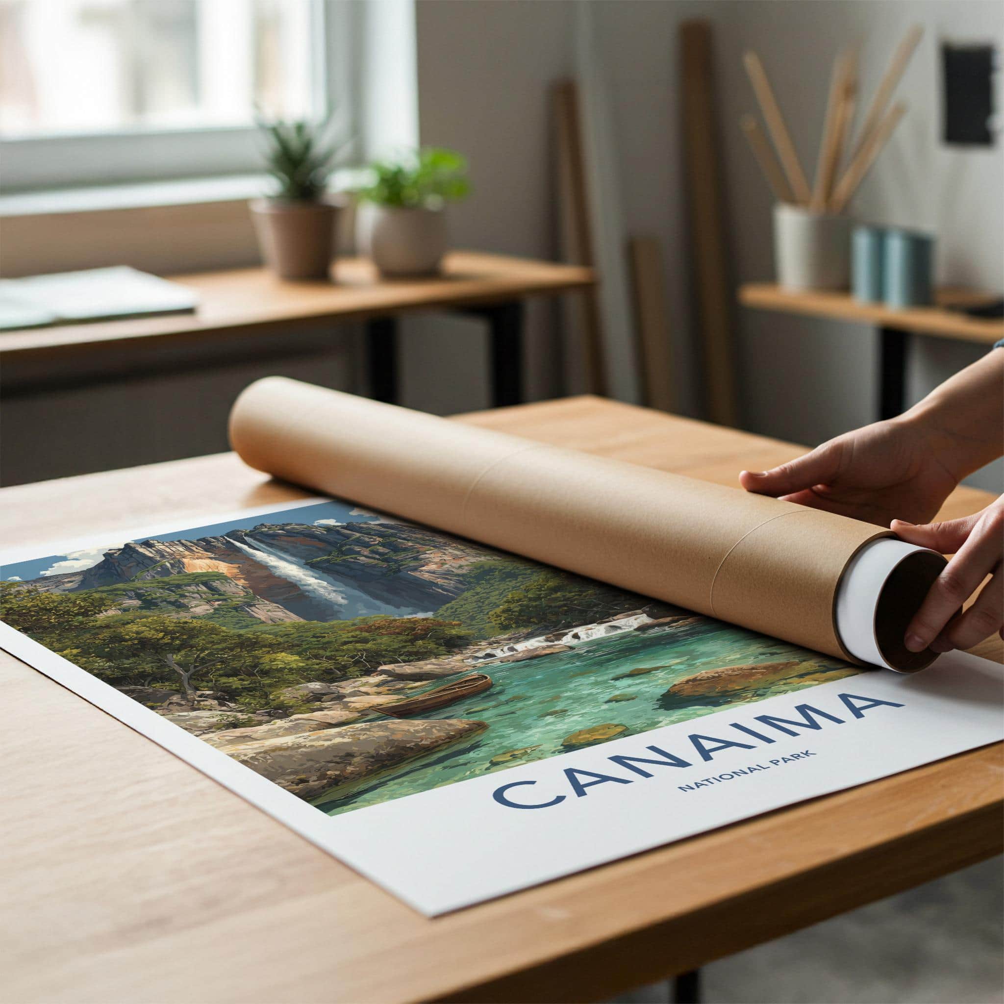 Canaima National Park Poster - Venezuela Wall Art - Scenic River Waterfall Home Decor