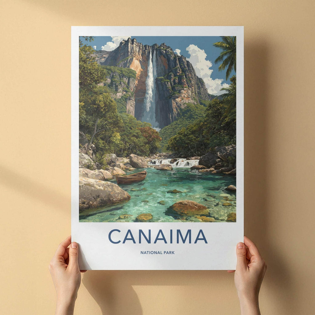 Canaima National Park Poster - Venezuela Wall Art - Scenic River Waterfall Home Decor