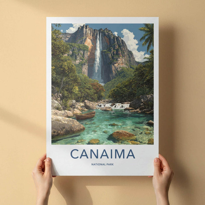 Canaima National Park Poster - Venezuela Wall Art - Scenic River Waterfall Home Decor