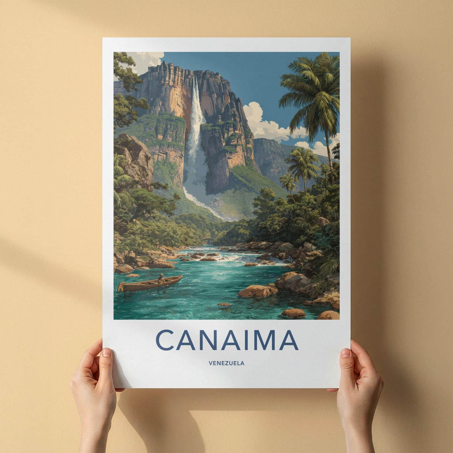 Canaima Poster - Venezuela Travel Art - Majestic Canyon River Wall Decor