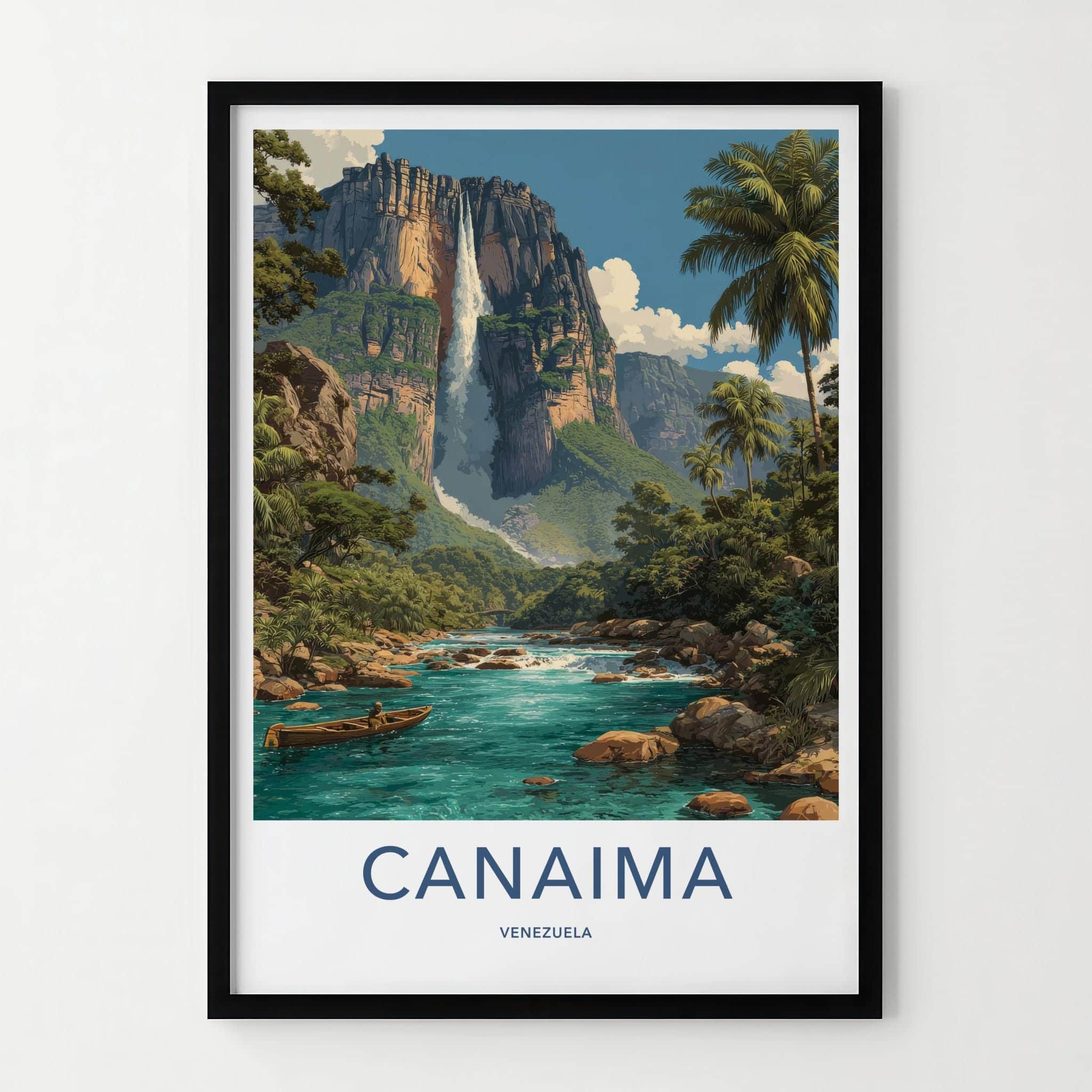 Canaima Poster - Venezuela Travel Art - Majestic Canyon River Wall Decor