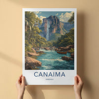 Canaima Poster - Venezuela Travel Art - Majestic Waterfall River Home Decor