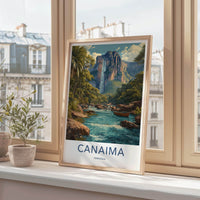 Canaima Poster - Venezuela Travel Art - Majestic Waterfall River Home Decor