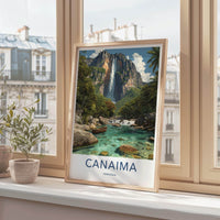 Canaima Poster - Venezuela Travel Art - Tropical Waterfall River Wall Decor