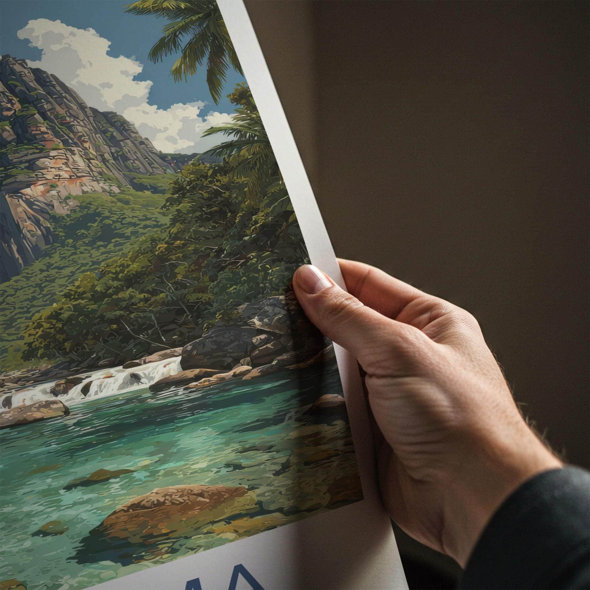 Canaima Poster - Venezuela Travel Art - Tropical Waterfall River Wall Decor