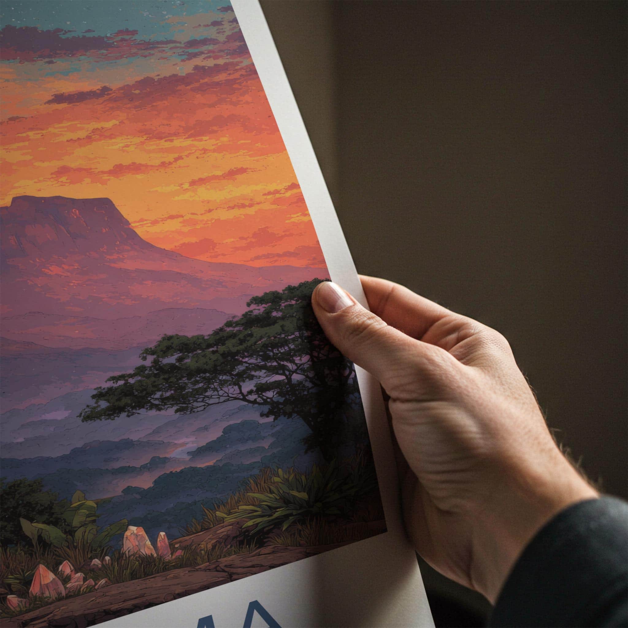 Canaima Poster - Venezuela Travel Art - Vibrant Tepui Sunset Wall Decor