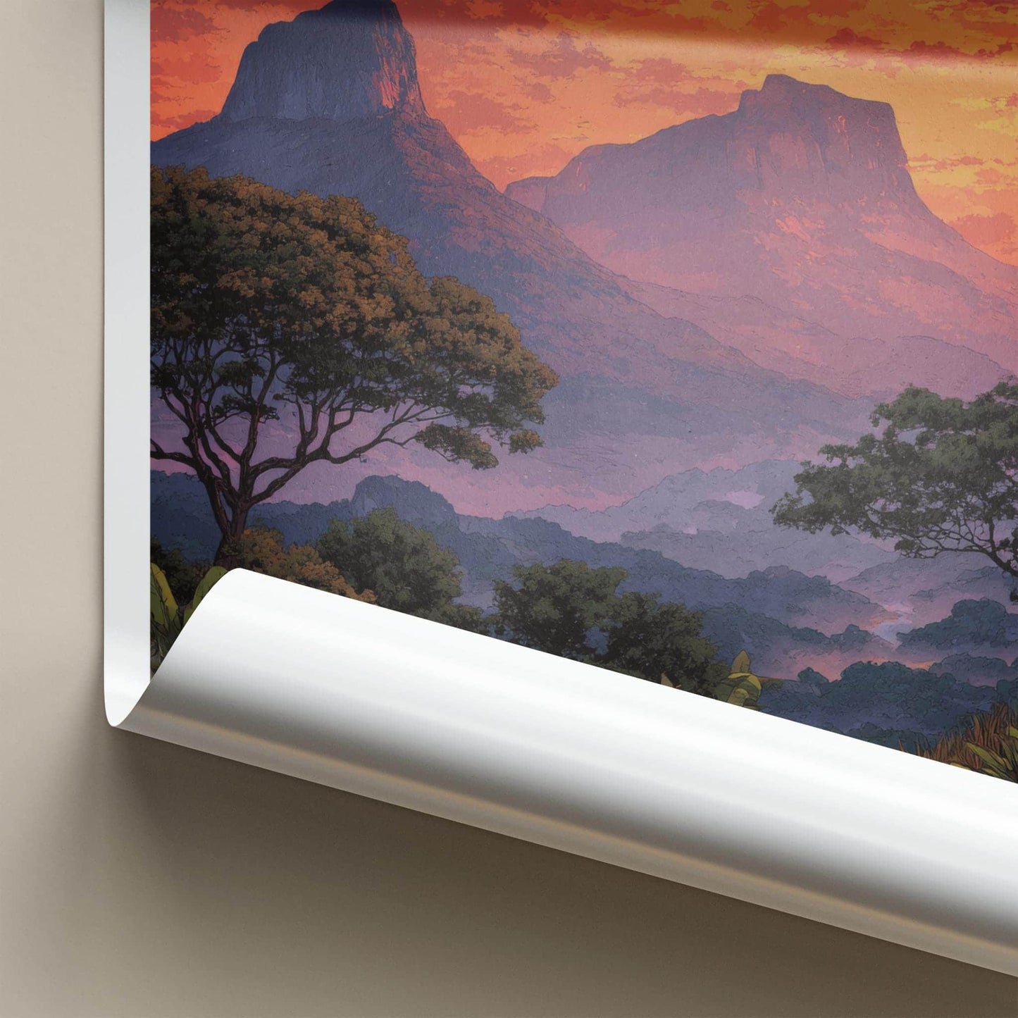 Canaima Poster - Venezuela Travel Art - Vibrant Tepui Sunset Wall Decor