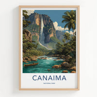 Canaima Poster - Venezuela Travel Print - Towering Waterfall Wall Decor