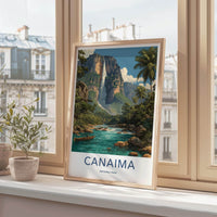 Canaima Poster - Venezuela Travel Print - Towering Waterfall Wall Decor