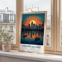 Canary Wharf Poster - London Cityscape Art