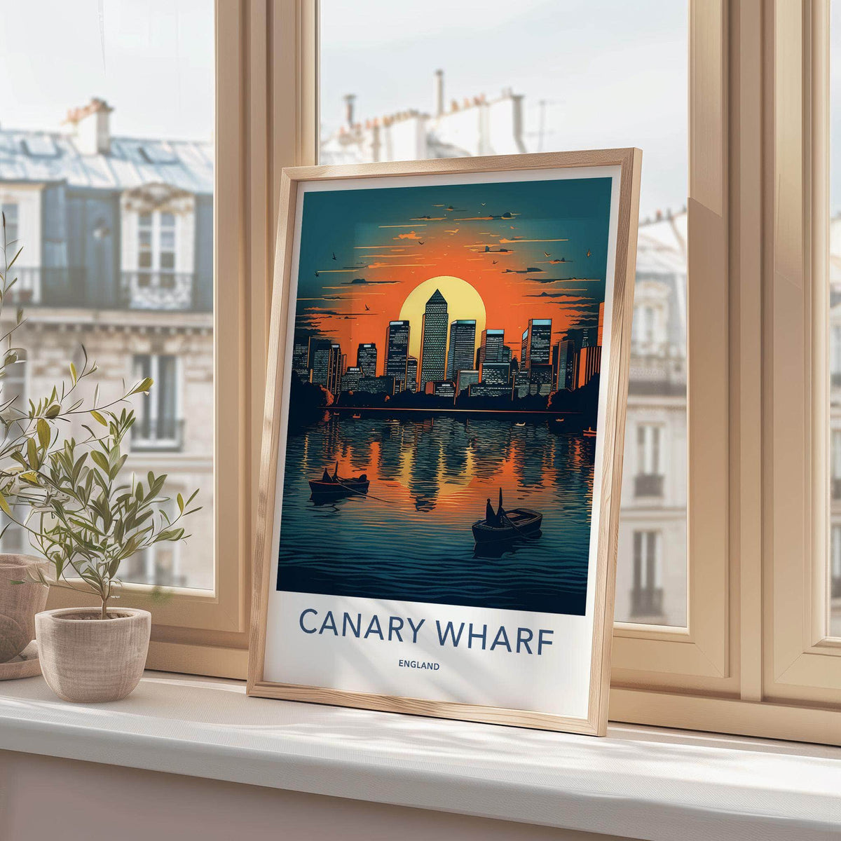 Canary Wharf Poster - London Cityscape Art