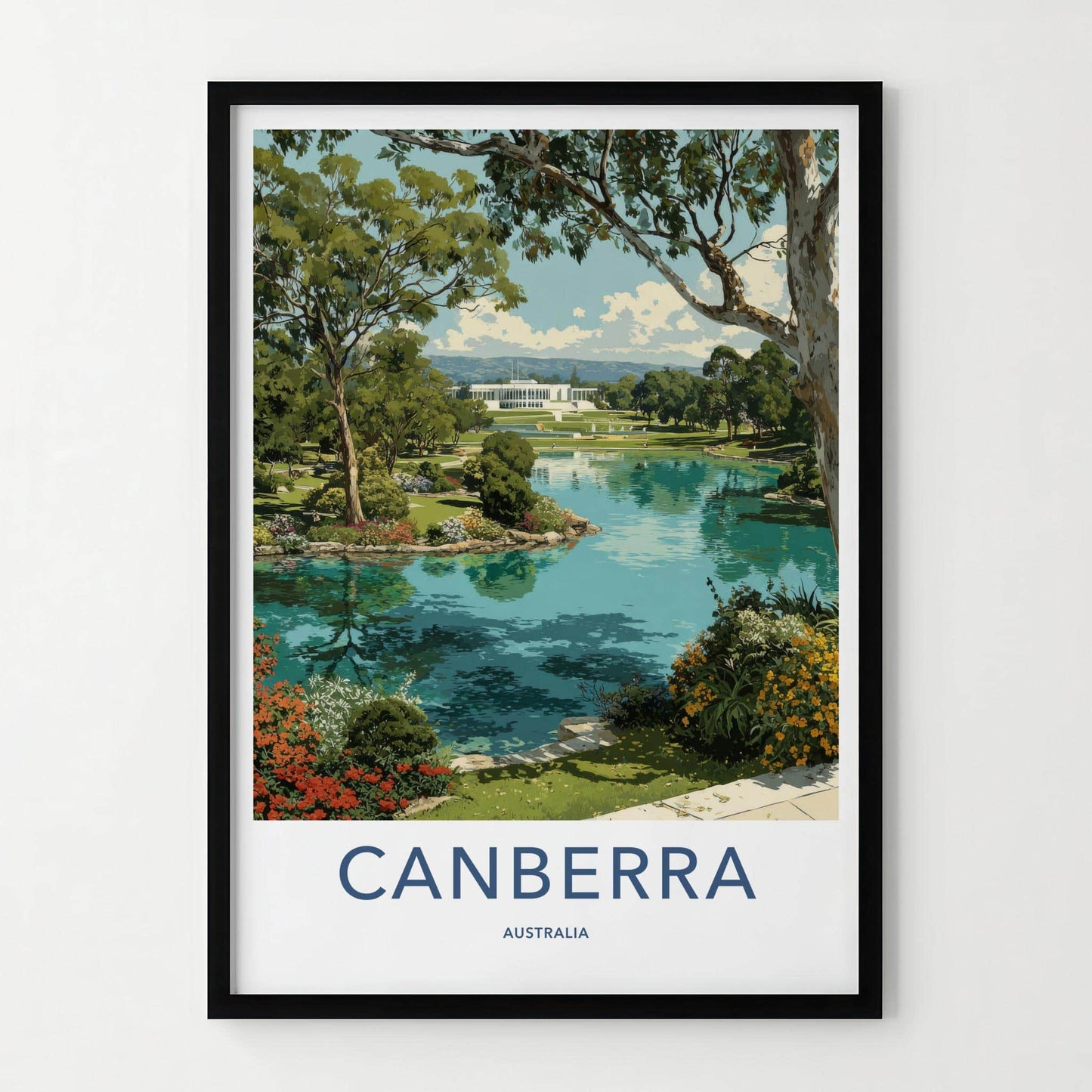 Canberra Poster - Australia Travel Art - Parliament House Gardens Home Decor
