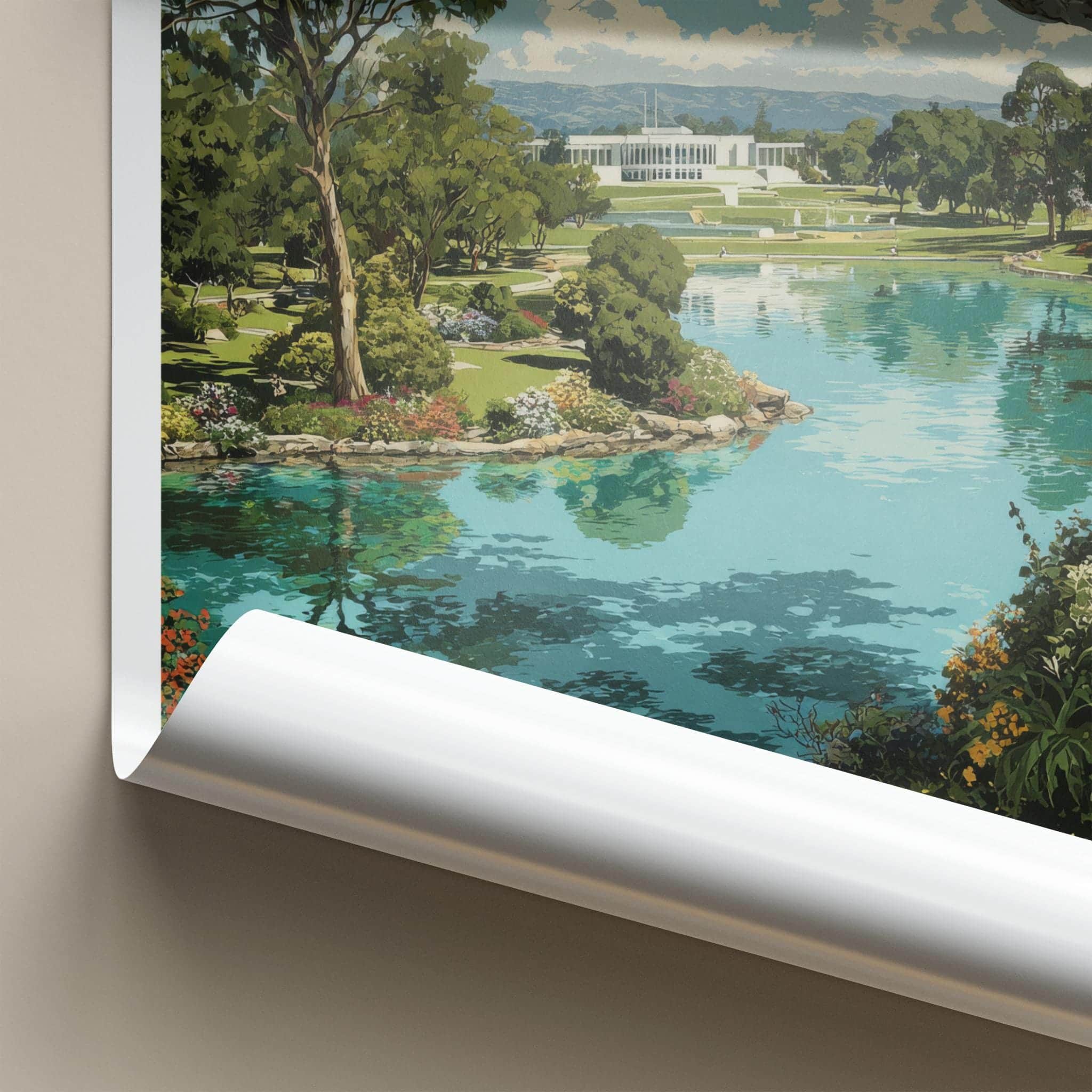 Canberra Poster - Australia Travel Art - Parliament House Gardens Home Decor