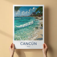 Cancun Poster - Mexico Travel Art - Coastal Resort Beach Home Decor