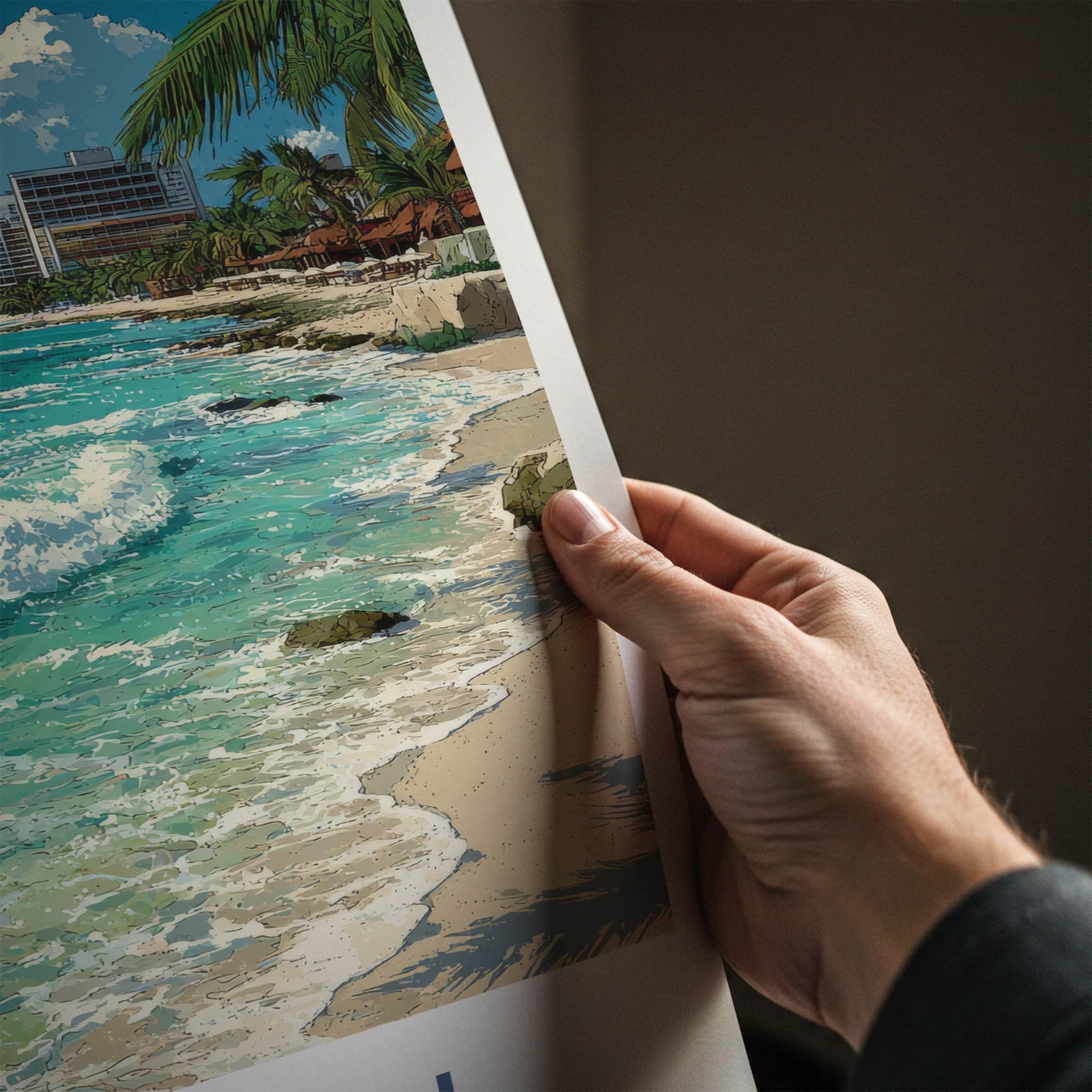 Cancun Poster - Mexico Travel Art - Coastal Resort Beach Home Decor