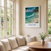 Cancun Poster - Mexico Travel Art - Coastal Resort Beach Home Decor