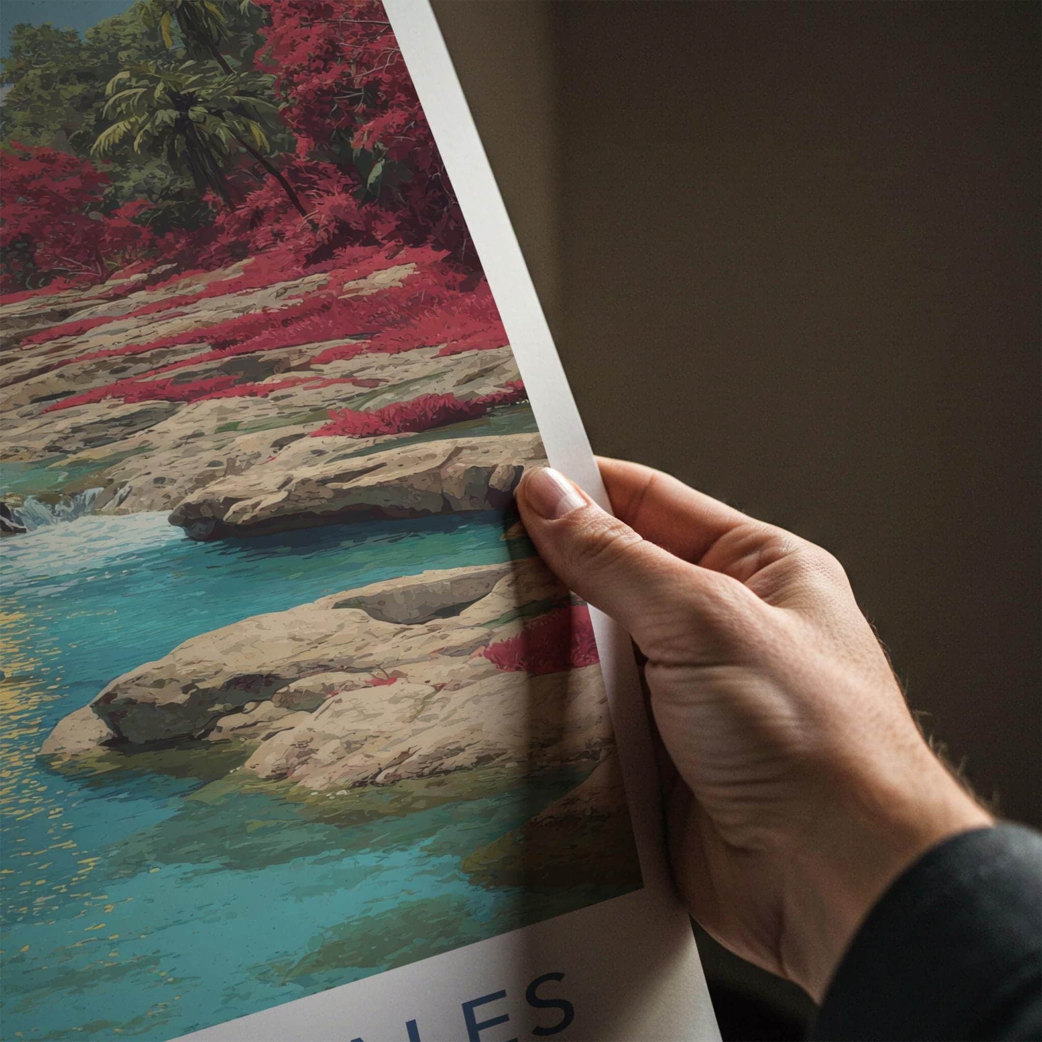 Cano Cristales Poster - Colombia Scenic Art - Vibrant river cascades Wall Decor