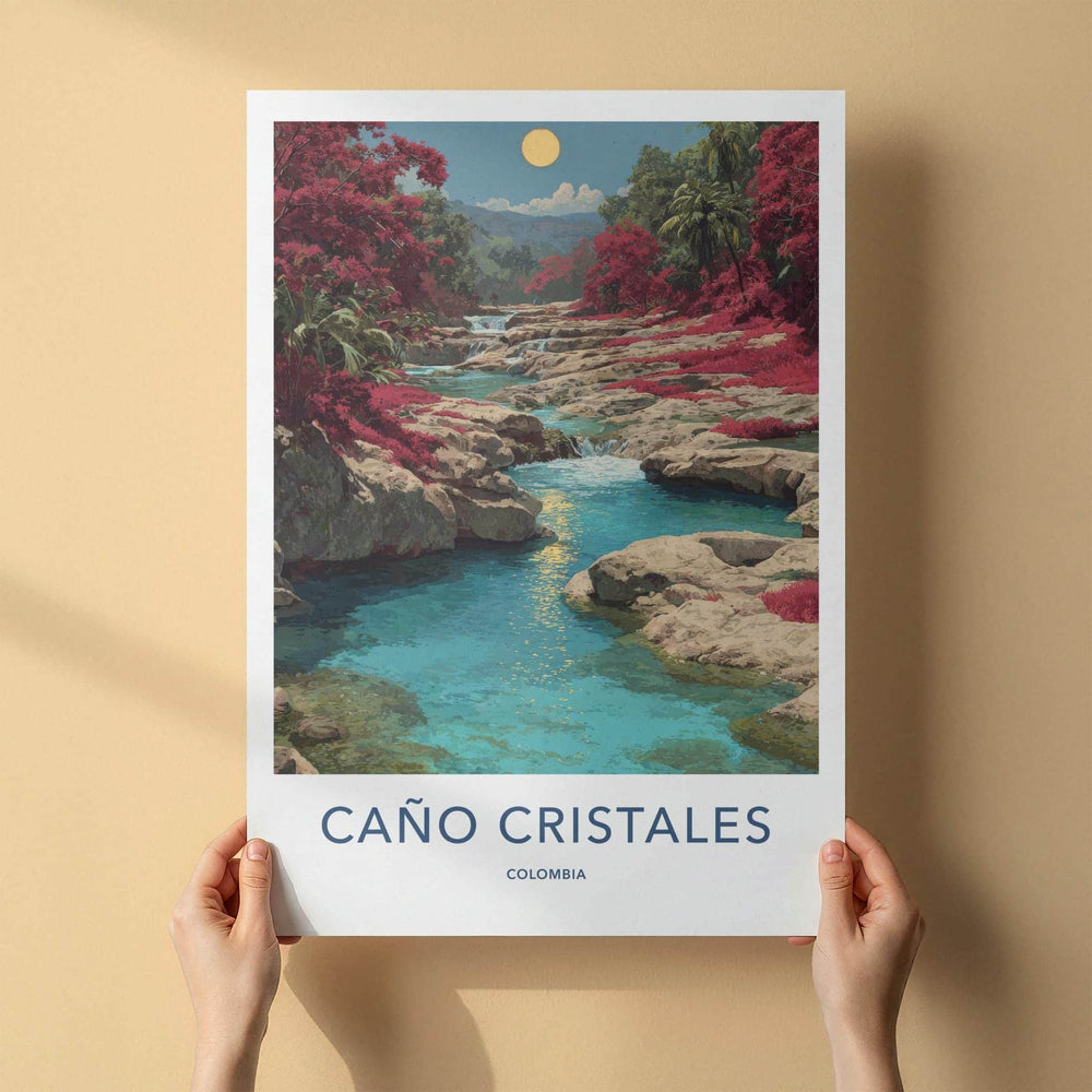 Cano Cristales Poster - Colombia Scenic Art - Vibrant river cascades Wall Decor