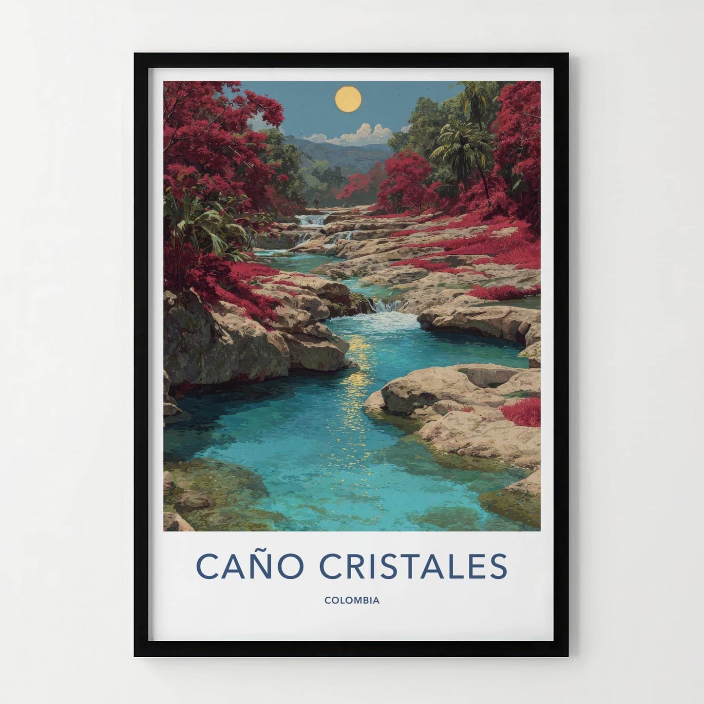 Cano Cristales Poster - Colombia Scenic Art - Vibrant river cascades Wall Decor
