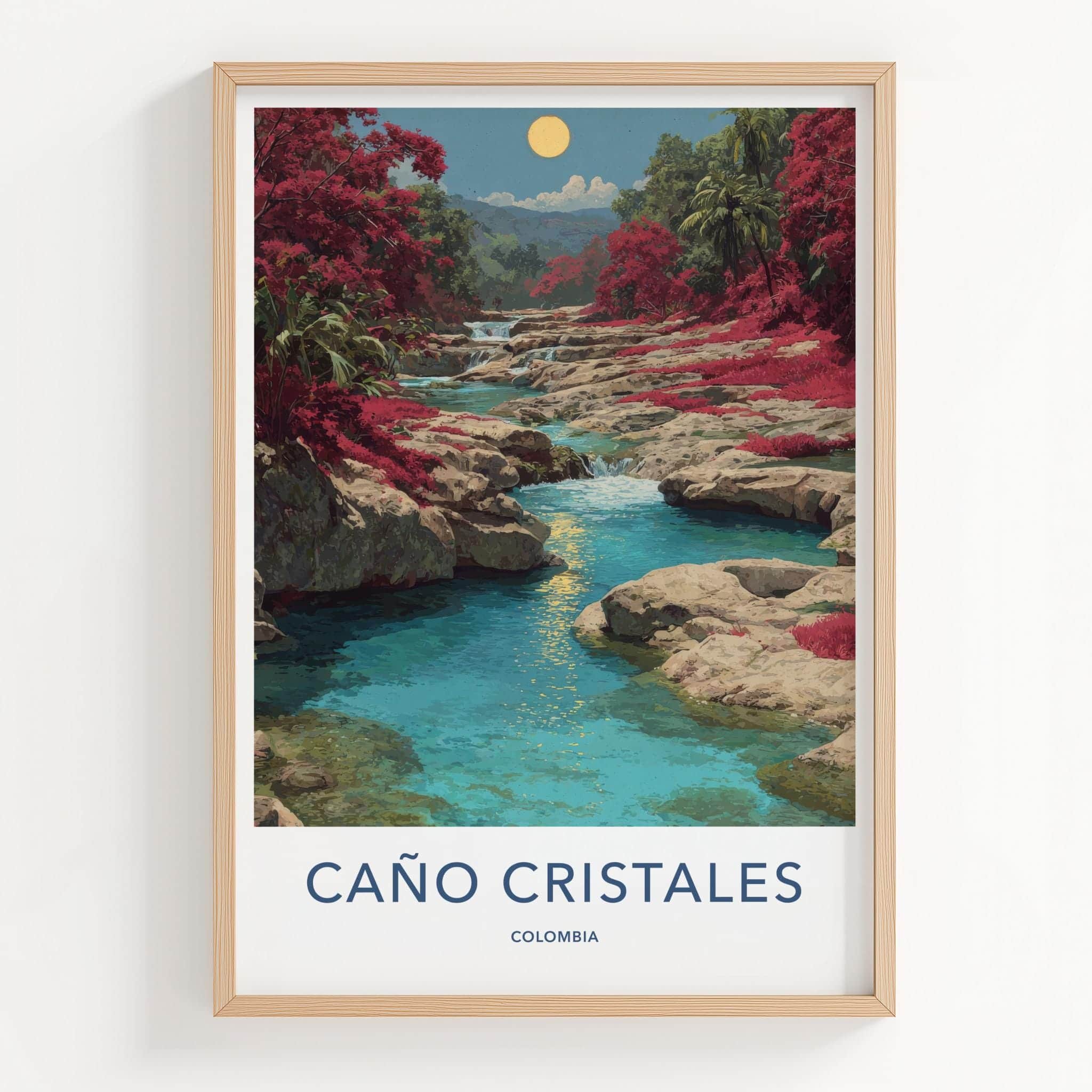 Cano Cristales Poster - Colombia Scenic Art - Vibrant river cascades Wall Decor
