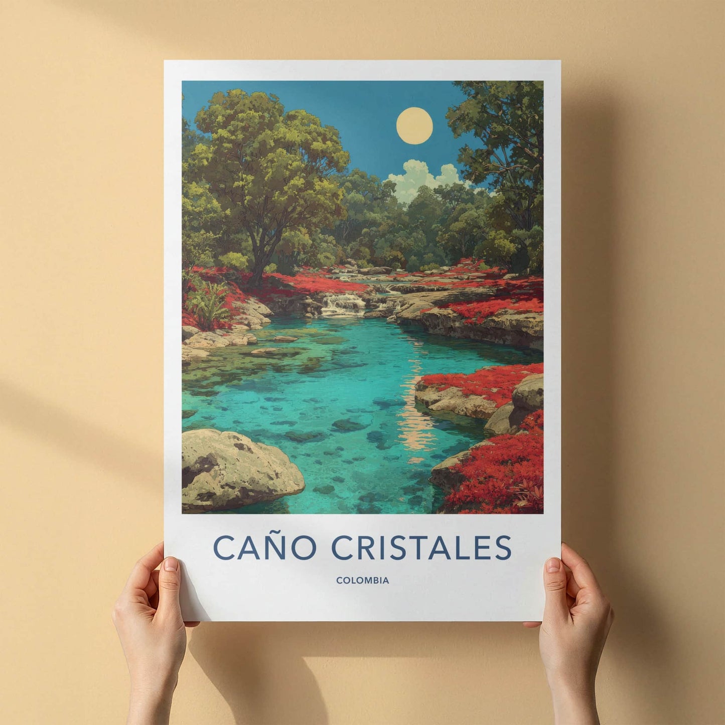 Ca��o Cristales Poster - Colombia Wall Art - Vibrant River Rocks Home Decor