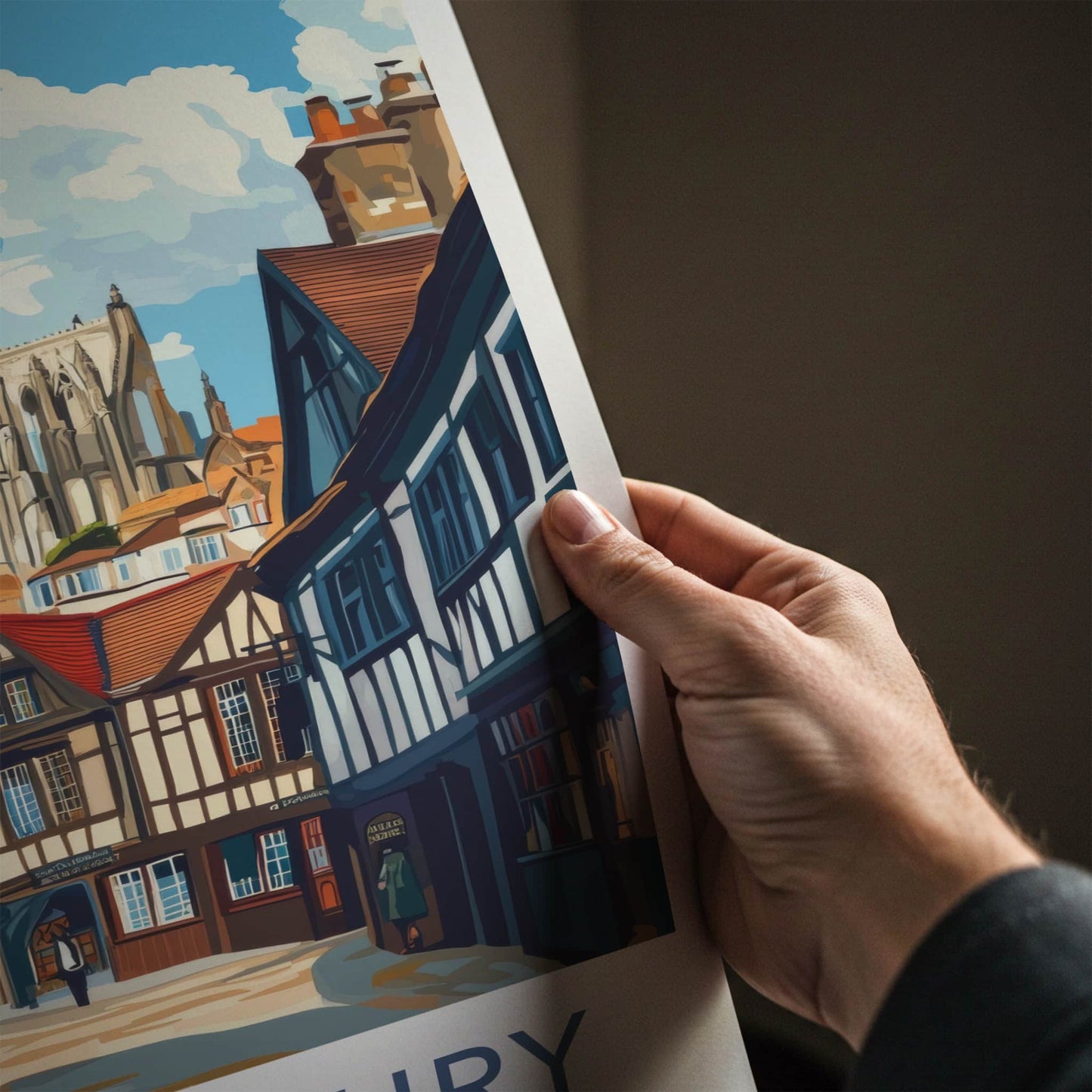 Canterbury Poster - England Travel Art - Historic Cathedral Alley Home Decor
