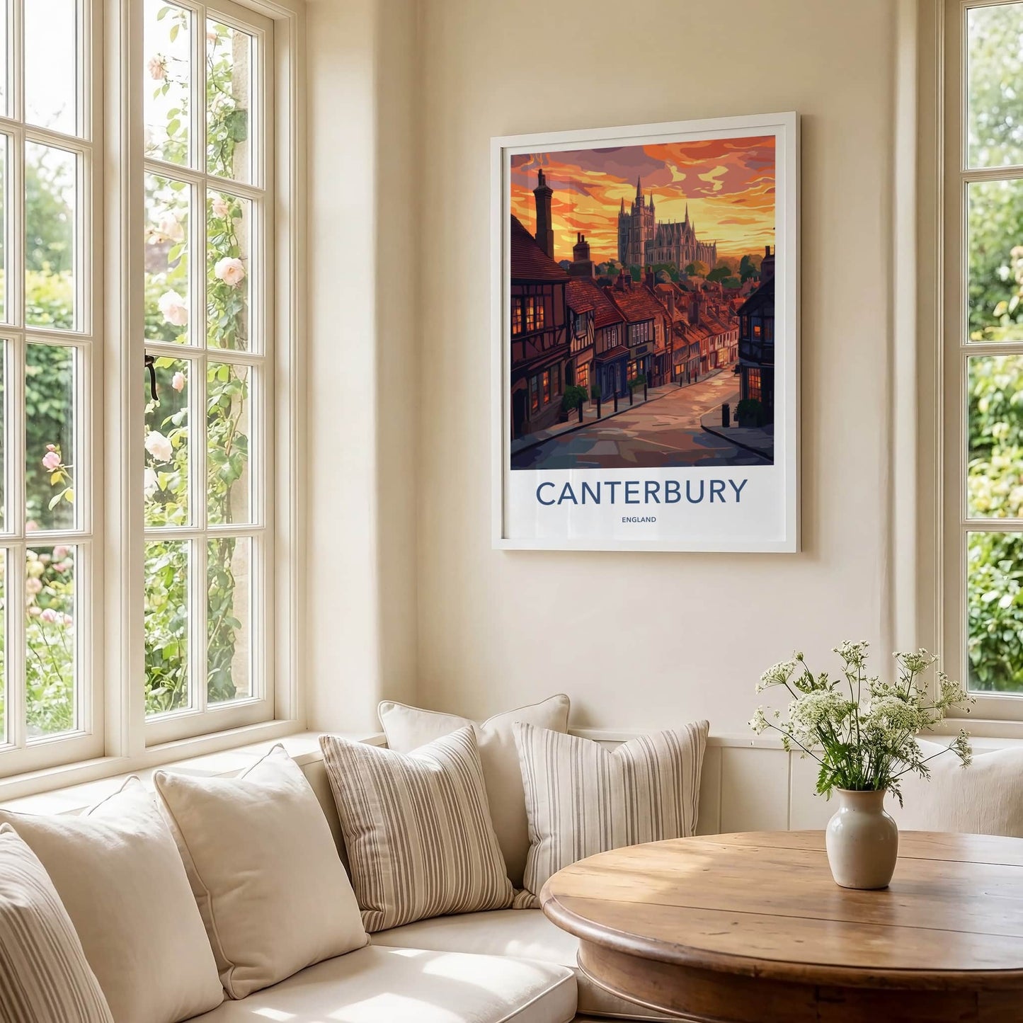 Canterbury Poster - England Travel Art - Historic City Sunset Home Decor