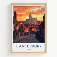Canterbury Poster - England Wall Art - Historic City Sunset Home Decor