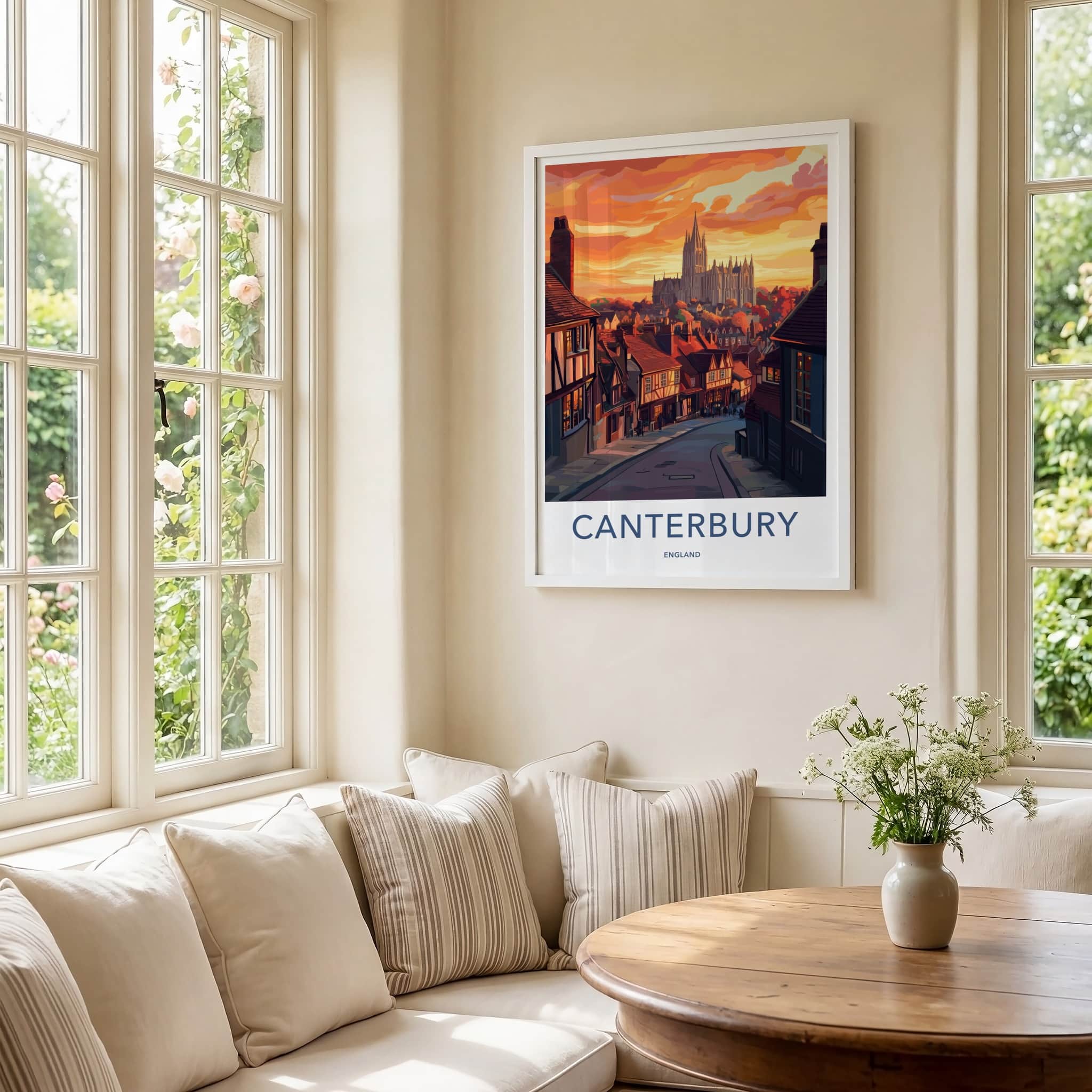 Canterbury Poster - England Wall Art - Historic City Sunset Home Decor