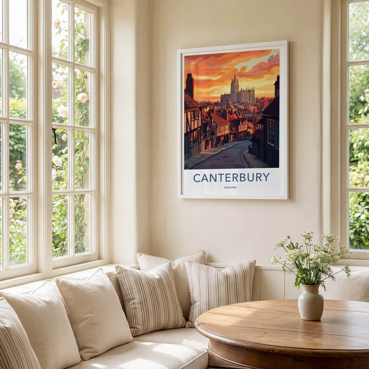 Canterbury Poster - England Wall Art - Historic City Sunset Home Decor