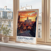 Canterbury Poster - England Wall Art - Historic City Sunset Home Decor